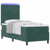 vidaXL Letto a Sorgente LED Verde Scuro 80 x 200 cm Tessuto