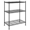vidaXL Scaffale a 3 Livelli 60x35x76 cm Nero 150 kg