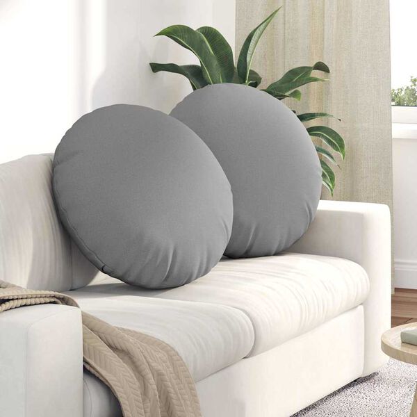 vidaXL Cuscini per Seduta 2 pcs Grigio Nuvola Ø60 x 21 cm Tessuto