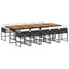 vidaXL Set da Pranzo da Giardino 11 pz con Cuscini in Polyrattan Nero