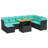 vidaXL Set Divano da Giardino 9pz con Cuscini Grigio Polyrattan Acacia