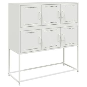 vidaXL Credenza Bianca 100,5x39x107 cm in Acciaio