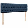 vidaXL Struttura Letto Pouf con Materasso Blu 140x200cm in Tessuto