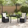 vidaXL Set da Pranzo per Giardino 3 pcs Nero polyrattan