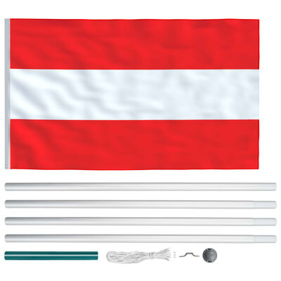 vidaXL Bandiera dell'Austria con Pennone in Alluminio 6,2 m
