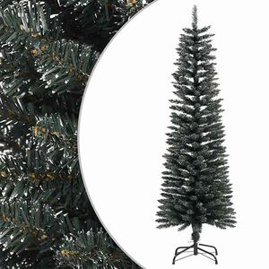 vidaXL Albero di Natale Artificiale Sottile con Base Verde 150 cm PVC