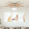 vidaXL Ventilatore da Soffitto Decorato con Luce 82 cm Marrone Chiaro