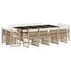 vidaXL Set da Pranzo da Giardino 13 pz con Cuscini Beige in Polyrattan