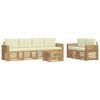 vidaXL Set di divani da esterno 7 pz Bianco e Crema Poliestere