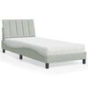 vidaXL Letto con Materasso Hanko Grigio Chiaro 90x190 cm in Velluto
