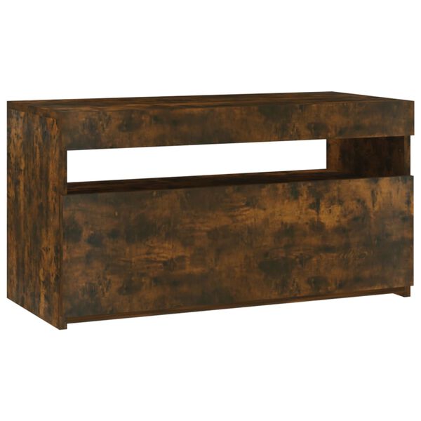 vidaXL Mobile Porta TV con Luci LED Rovere Fumo 75x35x40 cm