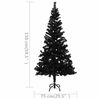 vidaXL Albero di Natale Preilluminato con Palline Nero 150 cm PVC