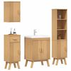 vidaXL Set di mobili per il bagno 4 pcs Marrone Legno massello di pino