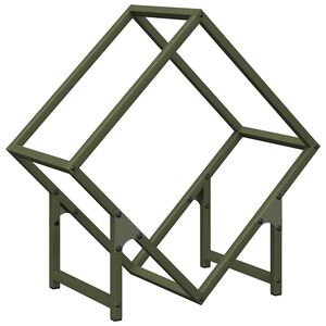 vidaXL Rastrelliera per Legna da Ardere Verde Oliva 50x25x50 cm