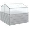 vidaXL Letto Rialzato da Giardino con Serra 100x100x85 cm Argento