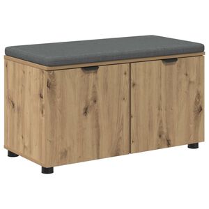 vidaXL Panca per ingresso con porta Rovere Artigianale 80 x 38 x 46 cm