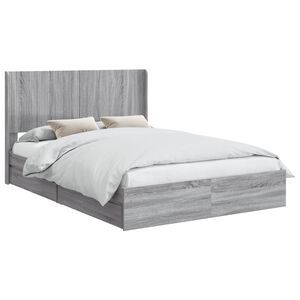vidaXL Struttura del letto con stoccaggio e testata Sonoma grigio
