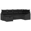 vidaXL Set di divani con cuscino 6 pcs Nero polyrattan
