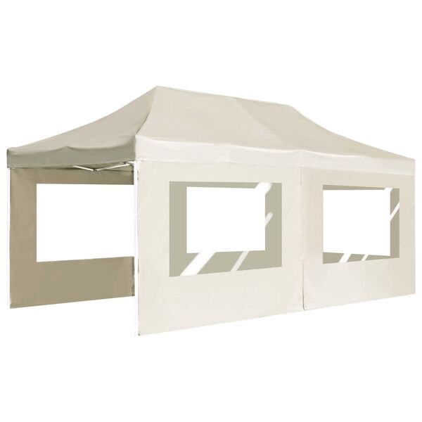 vidaXL Gazebo Professionale Pieghevole Alluminio con Pareti 6x3m Crema