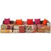 vidaXL Pouf Modulare a 4 Posti in Tessuto Patchwork