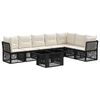 vidaXL Set Divano da Giardino 8 pz Nero polyrattan