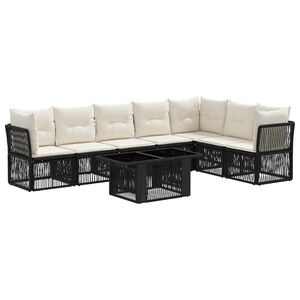vidaXL Set Divano da Giardino 8 pz Nero polyrattan