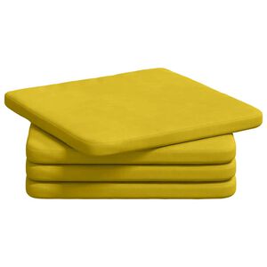 vidaXL Cuscini per Seduta 4 pcs Giallo 40 x 40 x 3 cm Velluto