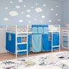 vidaXL Struttura del Letto Loft per Bambini con Tendine Bianco e Blu