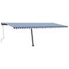 vidaXL Tenda da Sole Retrattile Manuale con LED 600x300cm Blu e Bianco