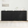 vidaXL Credenza 3 pcs Rovere Nero 181 x 30 x 70 cm Legno multistrato