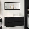 vidaXL Mobile Lavabo Rovere Nero 90x38,5x45 cm in Legno Multistrato