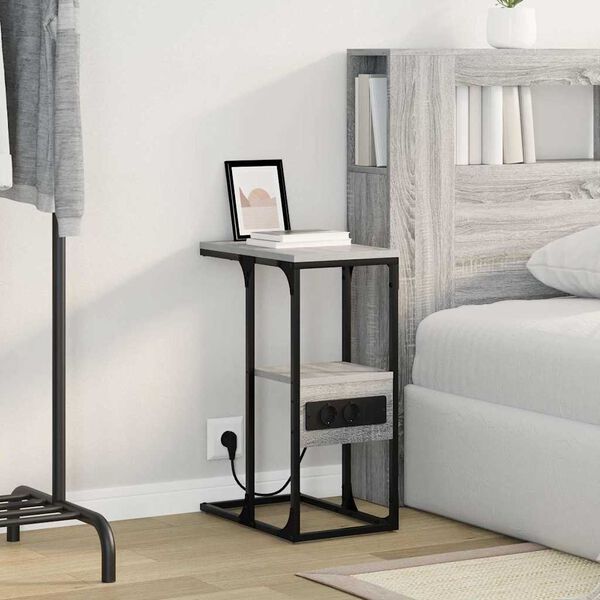 vidaXL Armadio da Notte con cassetto Grigio sonoma 41.5 x 26 x 60.5 cm