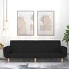 vidaXL Divano Letto a 2 Posti con 2 Cuscini Nero in Tessuto