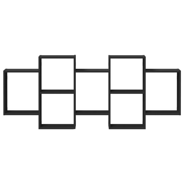 vidaXL Scaffale a Parete Nero 159x18x65 cm in Truciolato