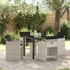 vidaXL Set da Pranzo per Giardino 5 pcs Grigio chiaro polyrattan