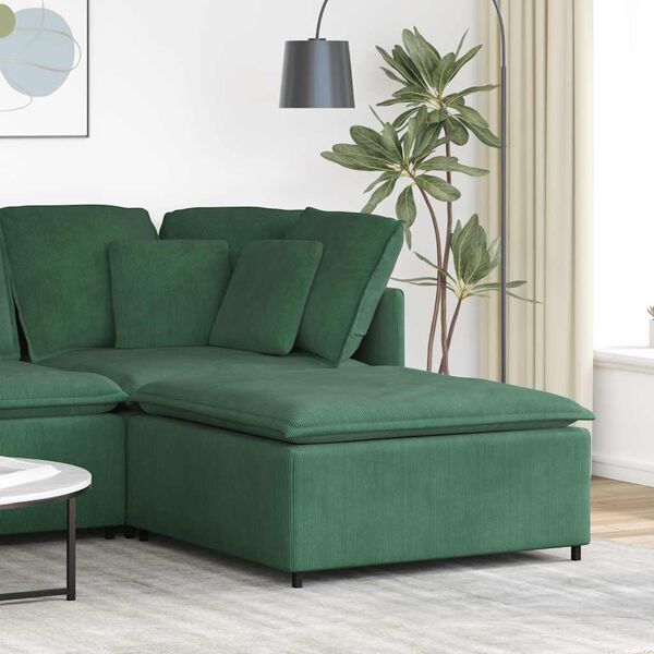 vidaXL Modulo Poggiapiedi Divano Modulare Verde Scuro 100x100x48 cm