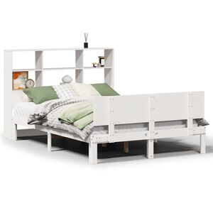 vidaXL Letto Libreria senza Materasso Bianco 140x200 cm Legno di Pino