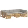 vidaXL Set di divani da esterno 10 pz Bianco e Grigio Chiaro