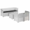 vidaXL Divano da Giardino 5 Posti con Cuscini Stile Rattan PP Bianco
