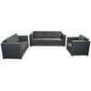 vidaXL 3 Pz Set di Divani in Stoffa Grigio Scuro