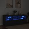 vidaXL Credenza con Luci LED Nera 181,5x37x67 cm