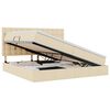 vidaXL Letto con contenitore e materasso Crema 200 x 200 cm Tessuto