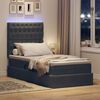 vidaXL Letto con contenitore e LED Grigio scuro 90 x 200 cm Velluto