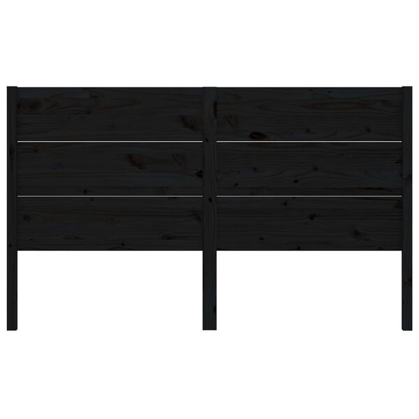 vidaXL Testiera per Letto Nera 126x4x100 cm in Legno Massello di Pino