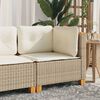 vidaXL Divano Angolare da Giardino con Cuscini Beige in Polyrattan