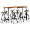 vidaXL Set da Bar 9 pz in Legno Massello di Recupero
