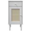vidaXL Comodino SENJA Aspetto Rattan Bianco 40x35x80 cm in Legno Pino