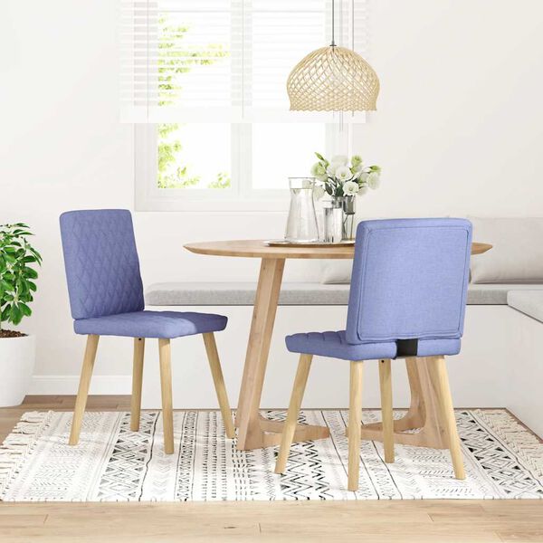 vidaXL Sedie da Pranzo 2 pz Blu Jeans in Tessuto