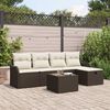 vidaXL Set Divano da Giardino 6 pcs Marrone e Crema polyrattan