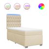 vidaXL Giroletto a Molle con Materasso Crema 80x200 cm inTessuto